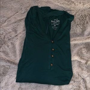 Emerald green long sleeve top